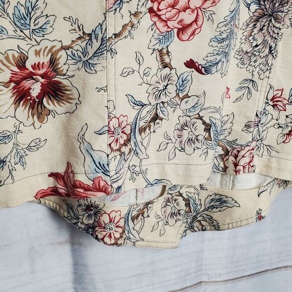 Vintage Stonebridge Blazer Womens Large Cottagecore 90s Floral Linen Preppy Boho - Picture 7 of 12